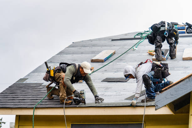 Professional Gutter Installation technician working in Brinkhaven, OH